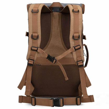 Convertible 40L travel backpack with USB port and 18+ compartments, fits 17 inch laptop, ideal for men and women a8013 brown backpacks