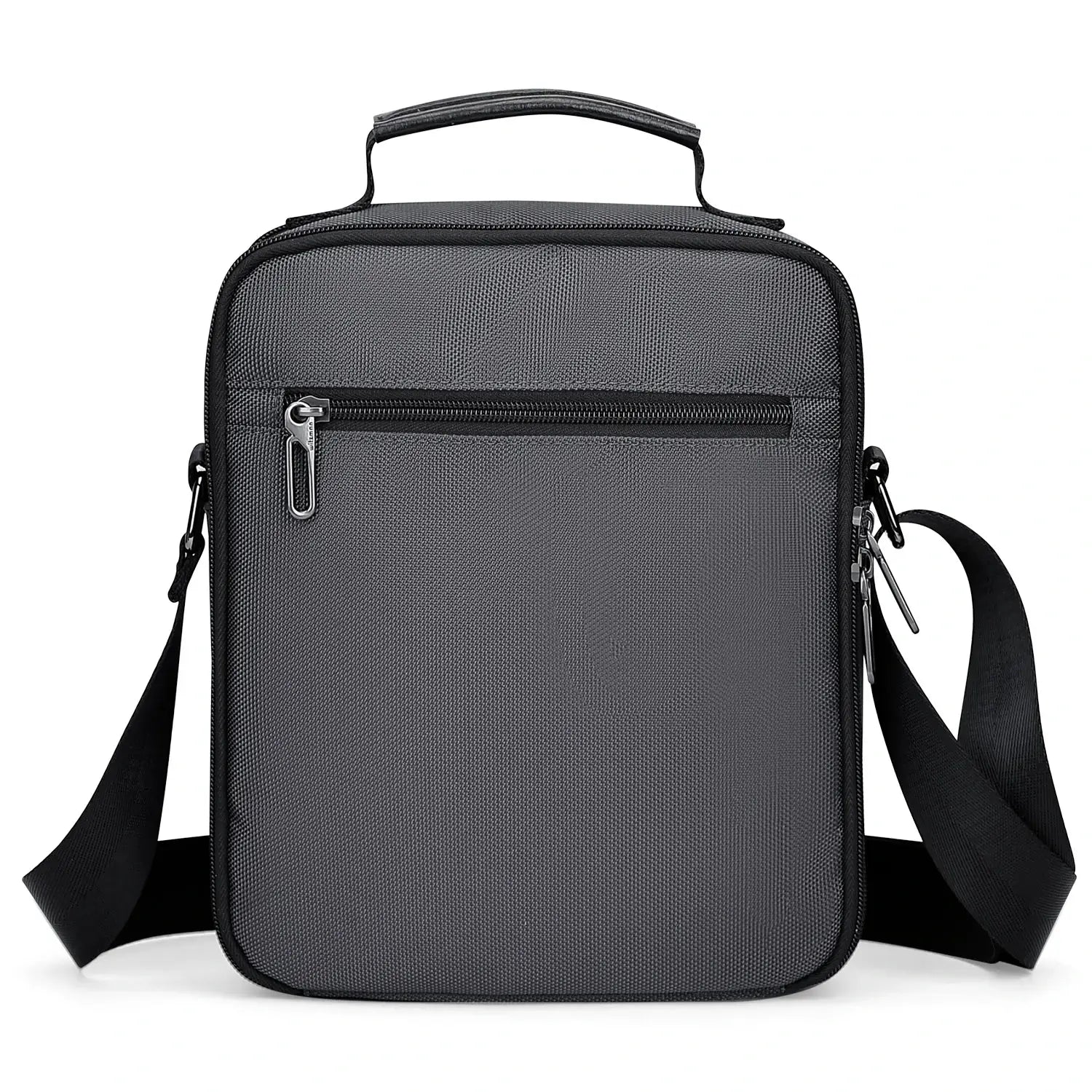 WITZMAN B708 men’s lightweight nylon crossbody bag with front MOLLE webbing - sliver grey messenger bag