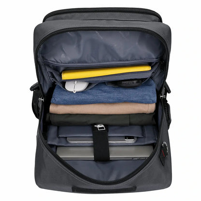 WITZMAN 45L convertible nylon travel backpack for men with USB port and multiple compartments b685 sliver grey bag