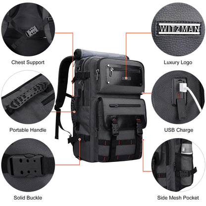 Carry On Travel Backpack for Men Nylon Bag 45L #color_grey