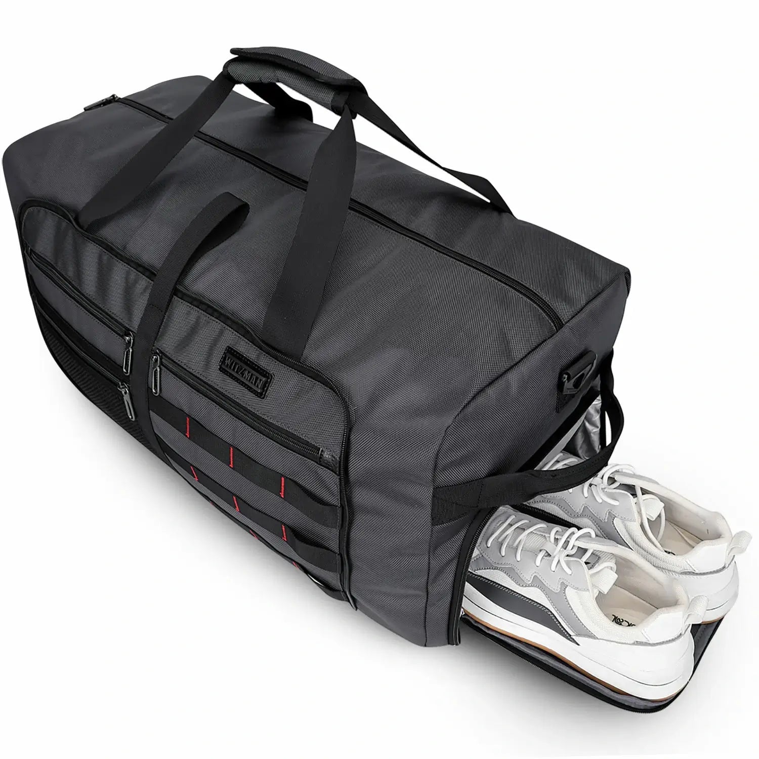 Foldable Duffel Bag for Travel 65L Lightweight Packable slivery grey nylon bag