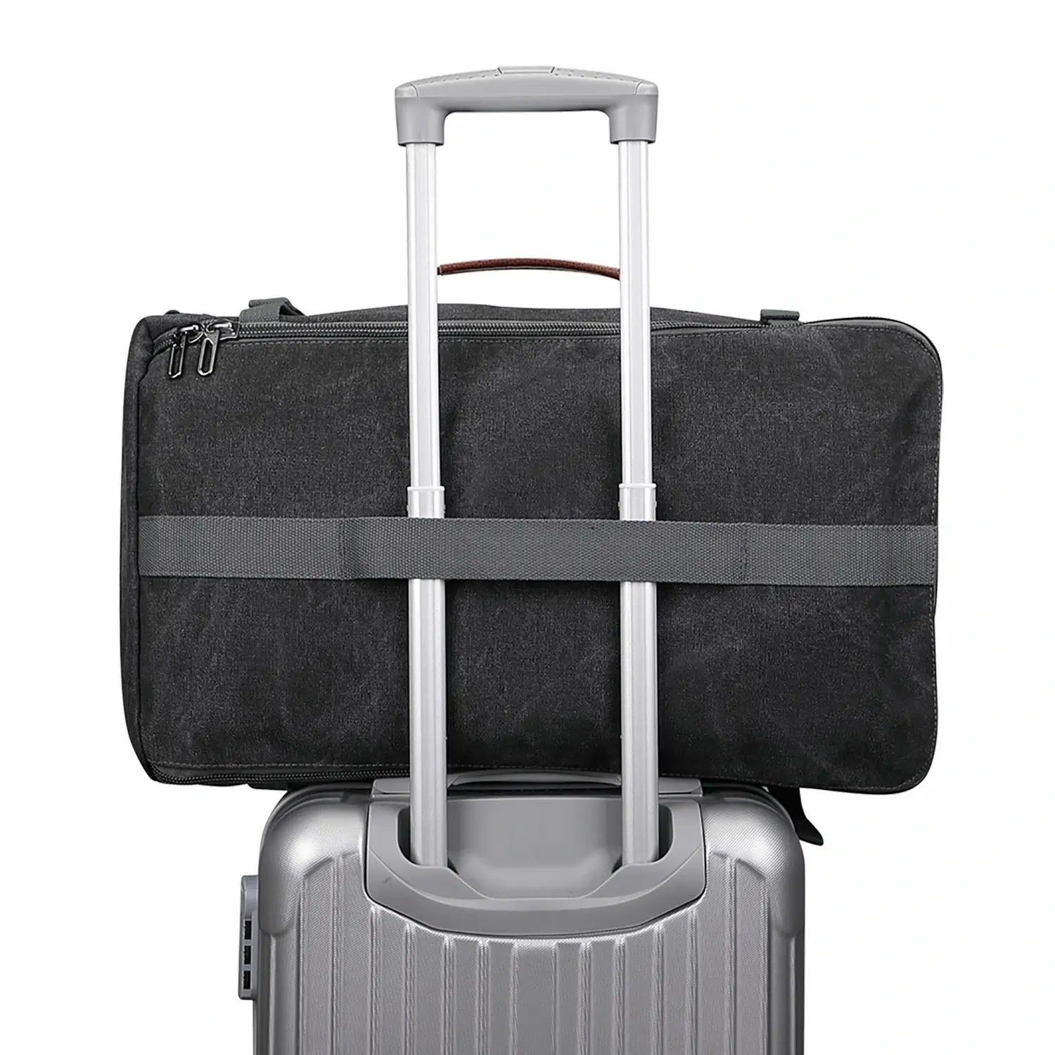 vintage canvas travel backpack for men carry on bag #color_black