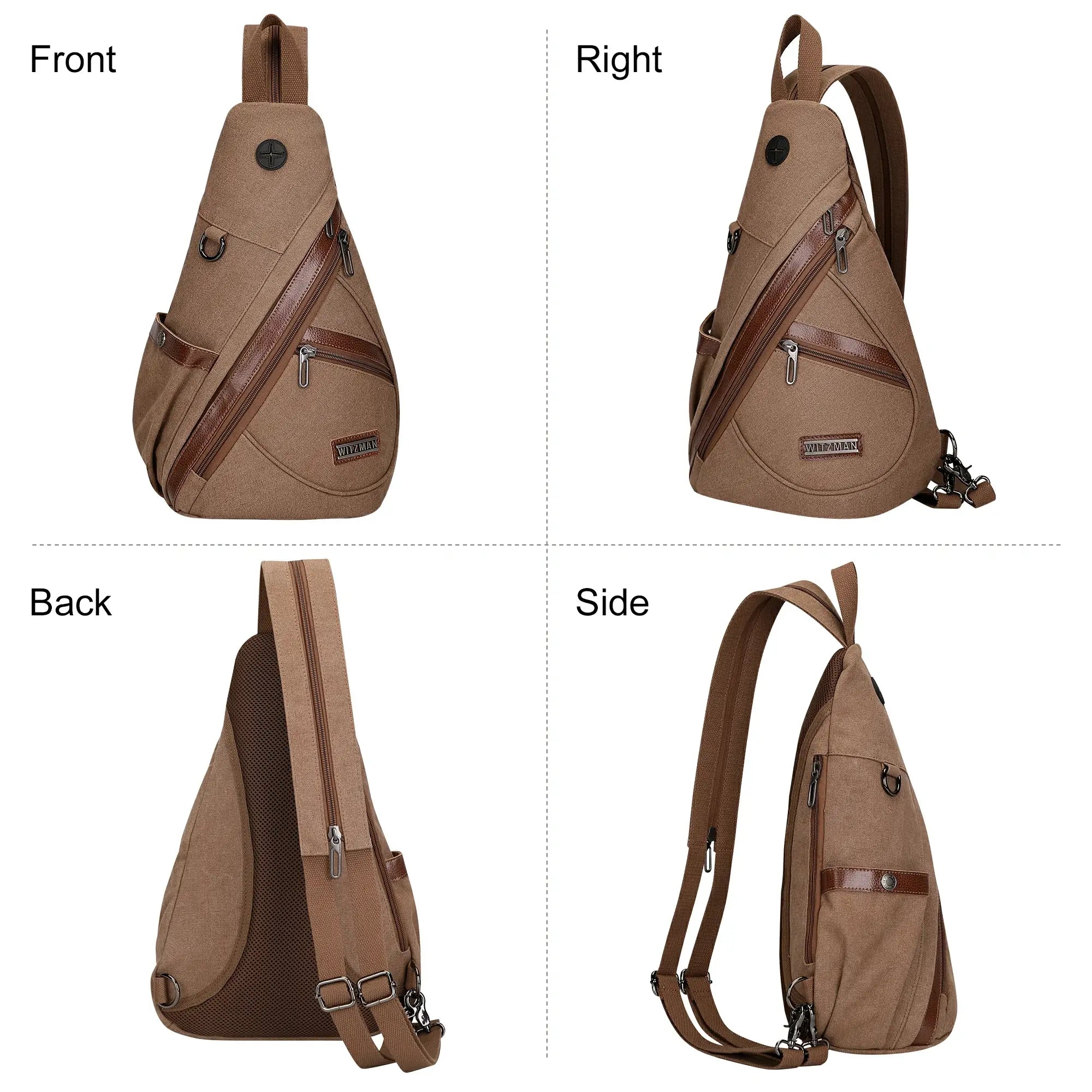 a8004 Canvas Sling Bag for Men Women #color_brown
