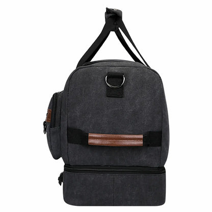 Fashion Vintage Canvas Large Travel Bag duffle bags witzman a8010 #color_black