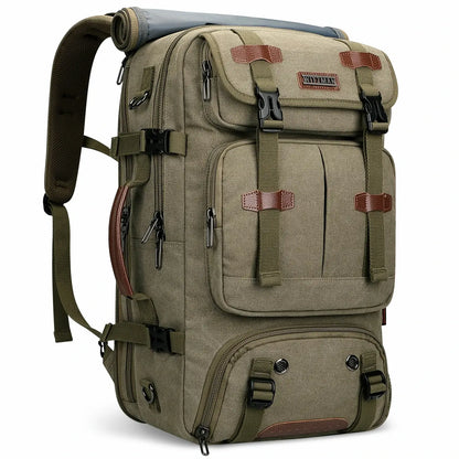 Convertible 40L travel backpack with USB port and 18+ compartments, fits 17 inch laptop, ideal for men and women a8013 best green backpack