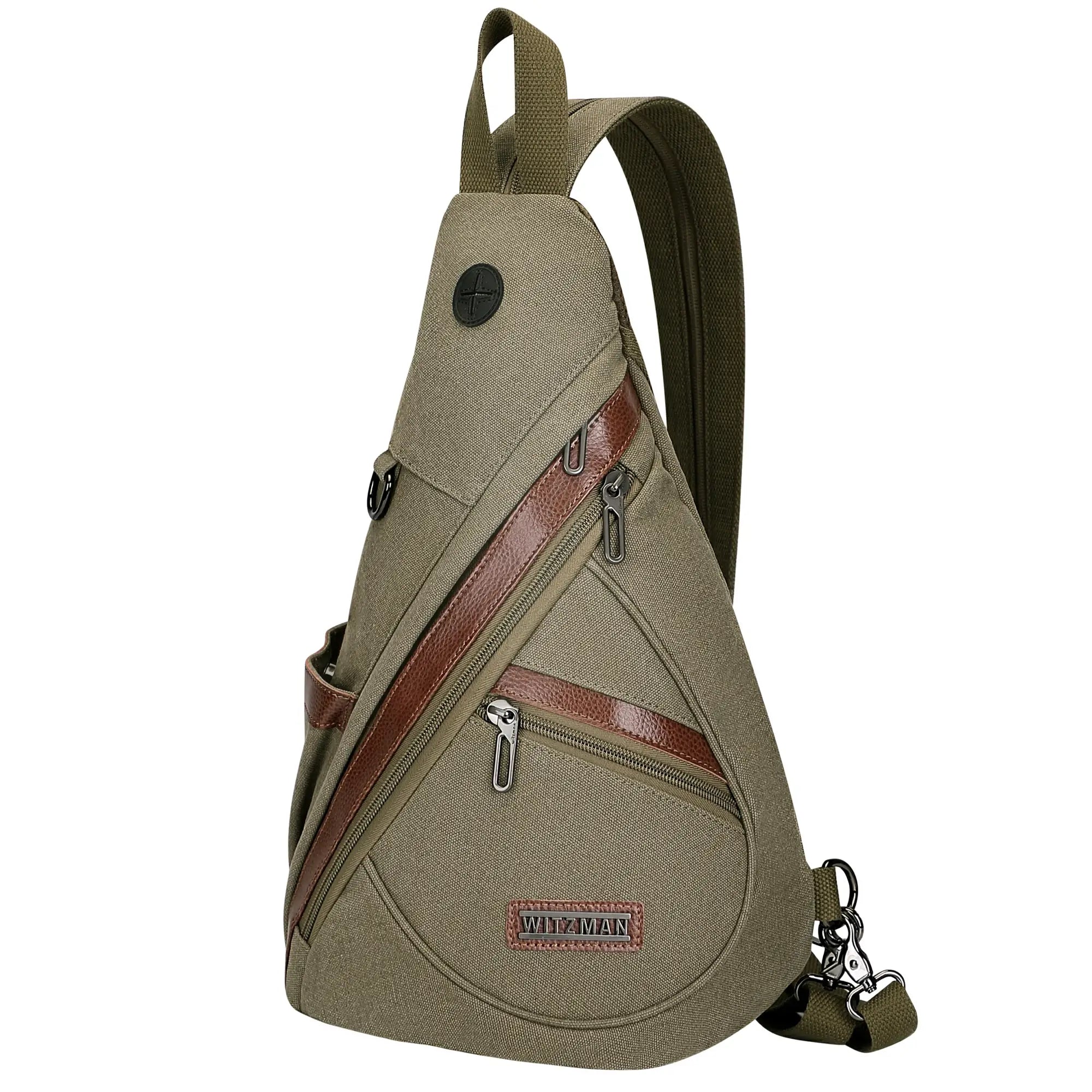 a8004 Canvas Sling Bag for Men Women #color_green