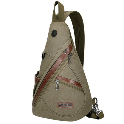 a8004 Canvas Sling Bag for Men Women #color_green