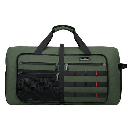 Foldable Duffel Bag for Travel 65L Lightweight Packable green nylon bag
