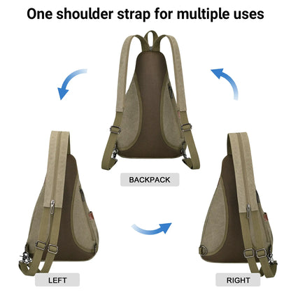 a8004 Canvas Sling Bag for Men Women #color_green