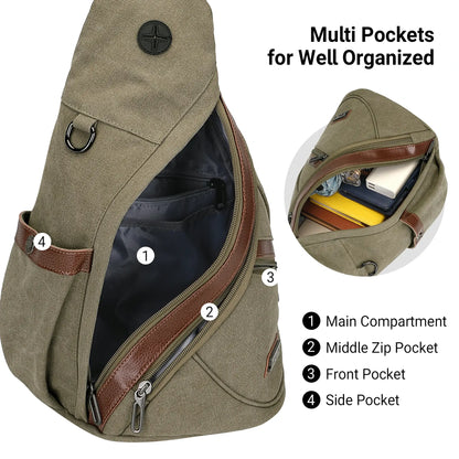 a8004 Canvas Sling Bag for Men Women #color_green