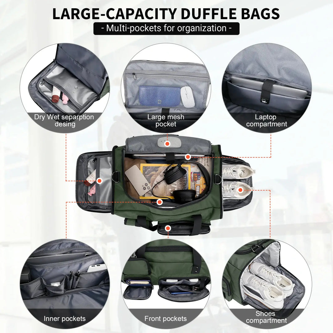 Large Travel Duffel Bags With Shoe Compartment