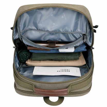 Men’s Canvas Travel Backpack TSA Vintage Carry-On Bag A8012