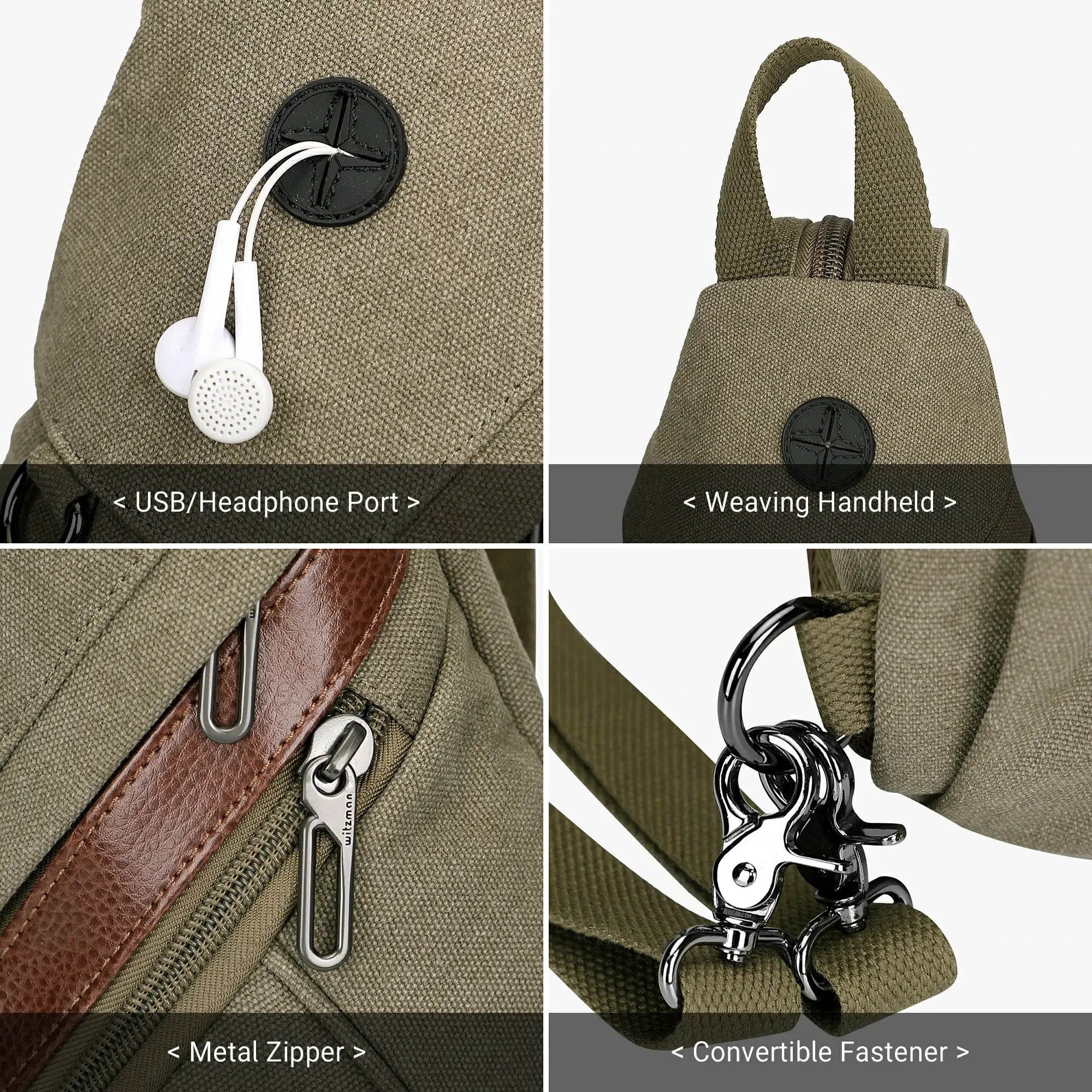 a8004 Canvas Sling Bag for Men Women #color_green