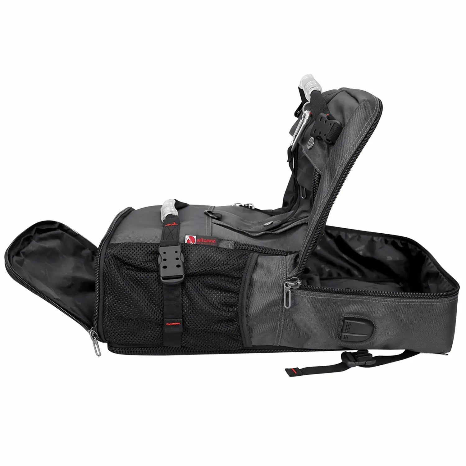 witzman b681 nylon travel backpack for men carry on bag #color_grey