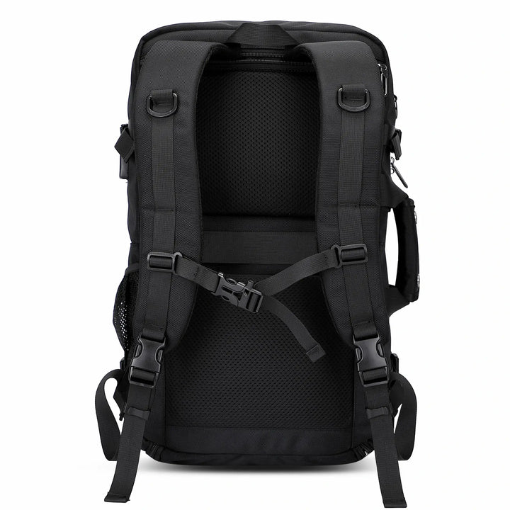 Black Nylon Travel Backpack for Men