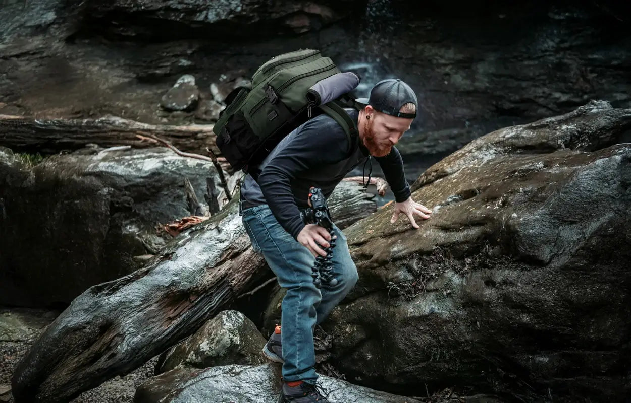 green nylon travel backpack for men | witzman