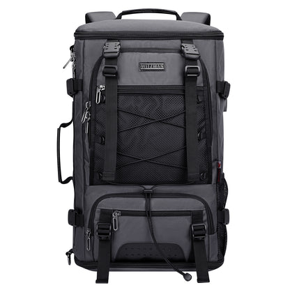 Silvery Grey Nylon Travel Backpack