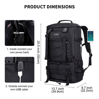 Black Nylon Travel Backpack