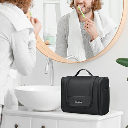 Black large toiletry bag for men