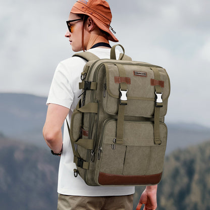 Black Canvas Travel Backpacks a6617-3 #color_green