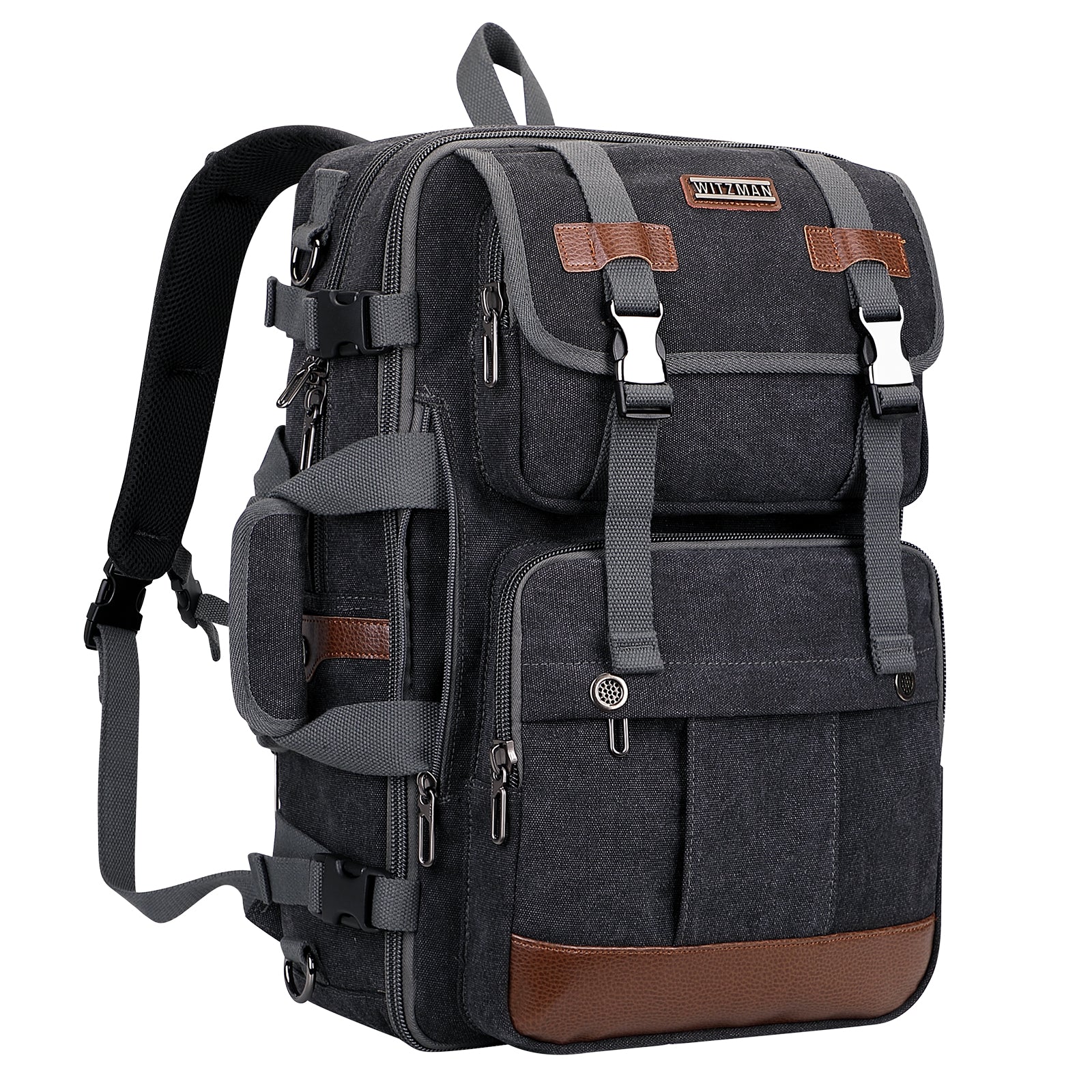 Black Canvas Travel Backpacks a6617-3 #color_black
