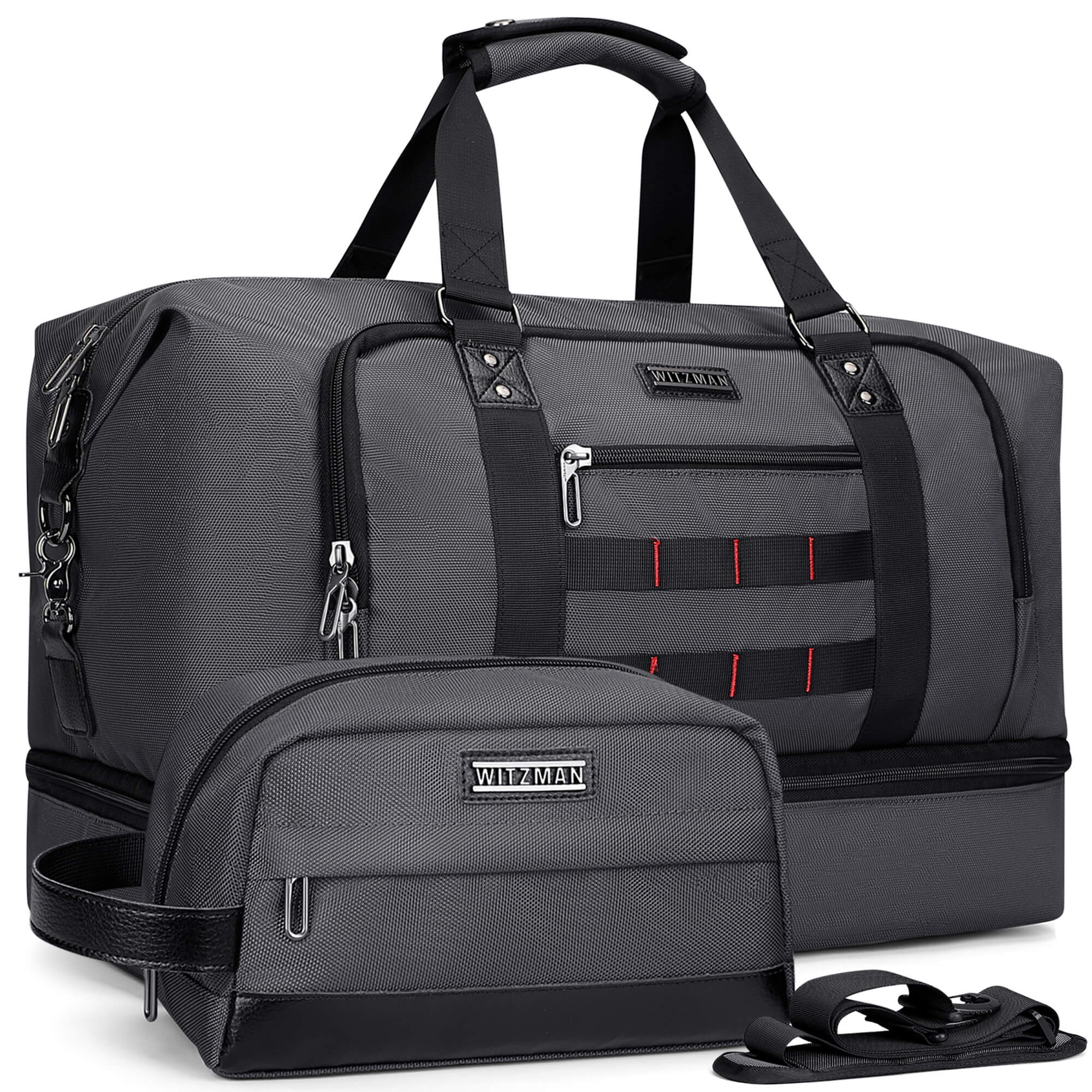 Large weekender duffle bag witzman b696 #color_grey
