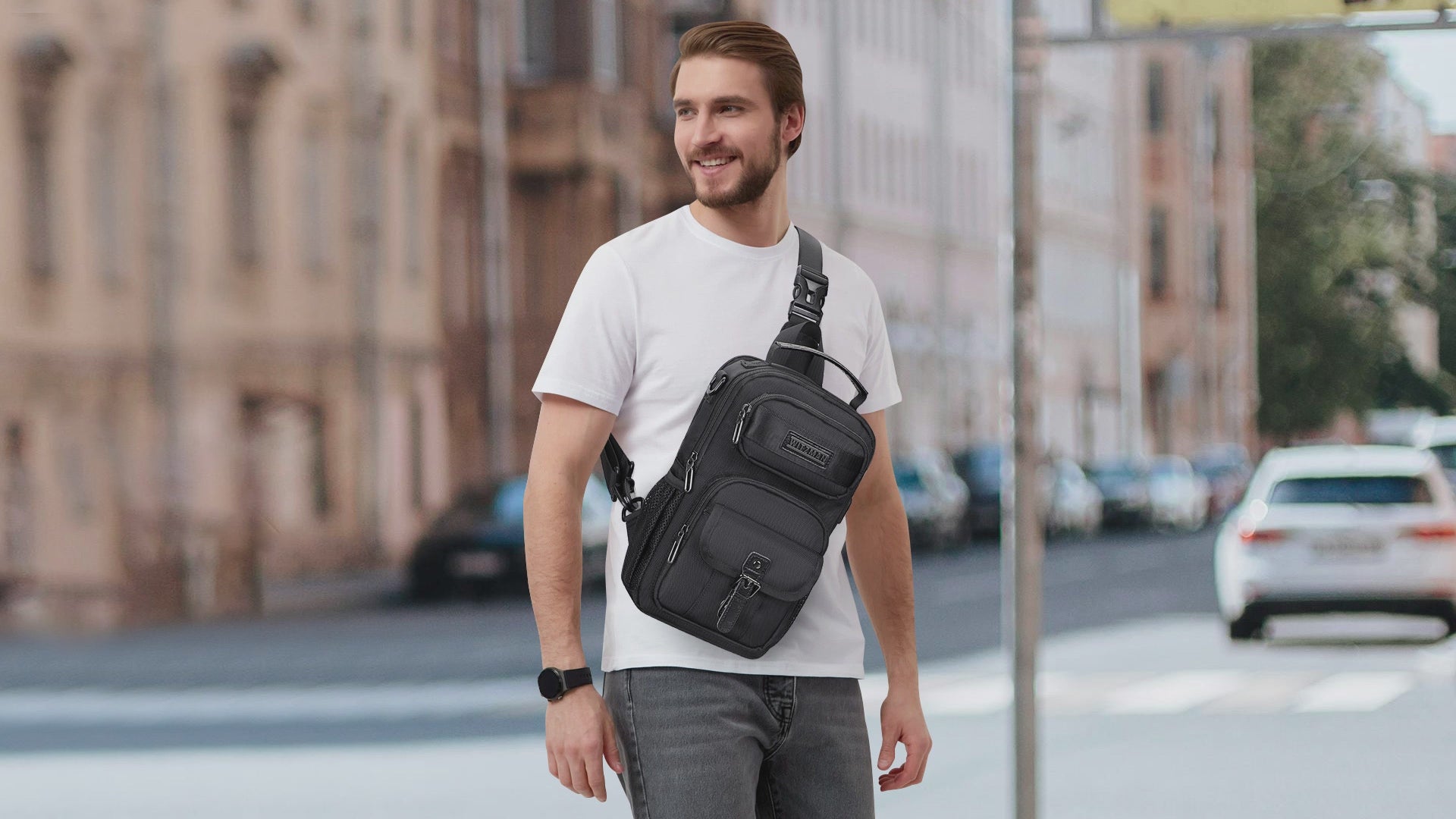 Lightweight Convertible Travel Sling Bag Backpack B698