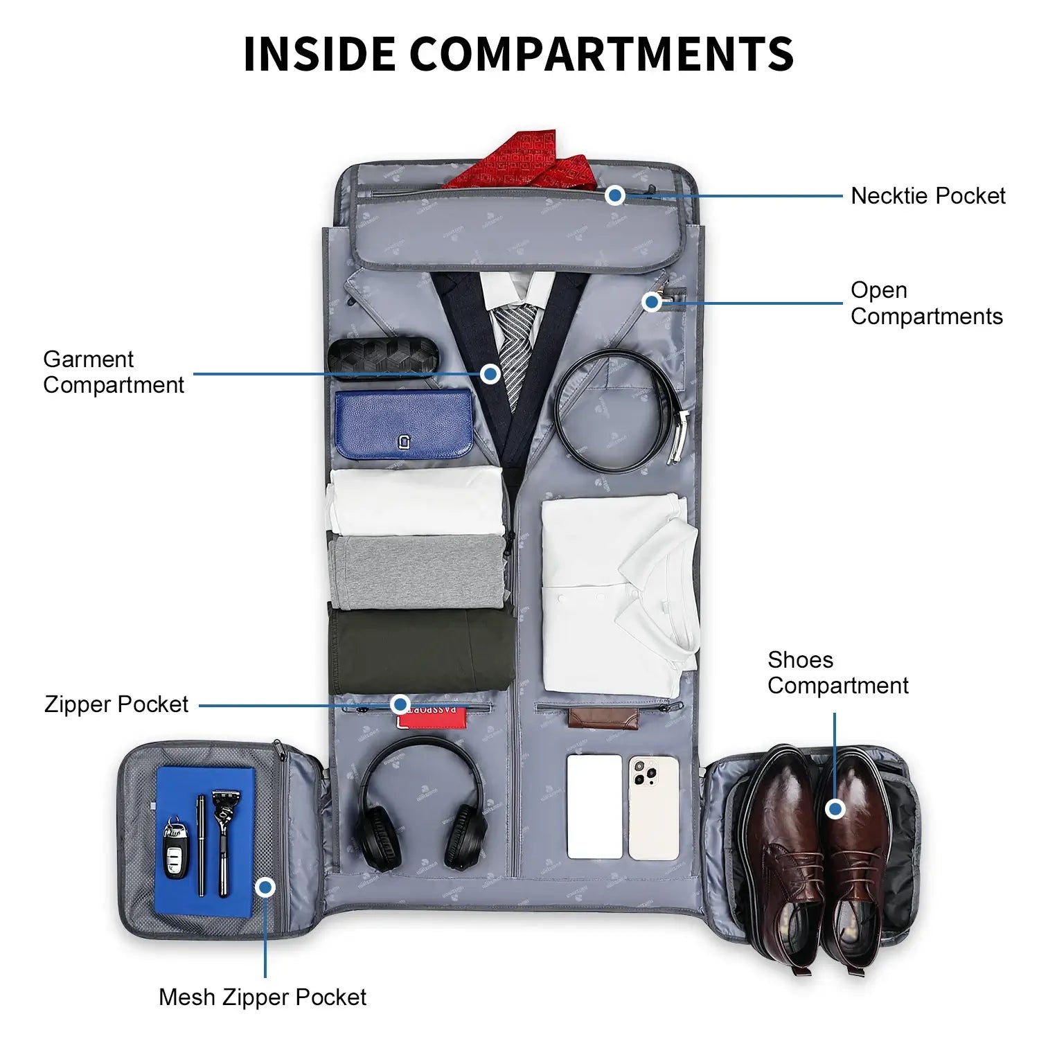 Men Garment Duffle Bag with Suit Compartment for Travel Weekend Bag B725