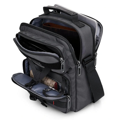 WITZMAN B707 nylon crossbody sling bag for men small travel shoulder messenger with anti-theft pocket and MOLLE webbing sliver grey