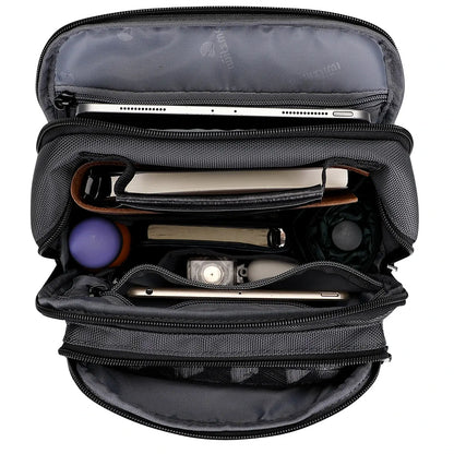 WITZMAN B707 nylon crossbody sling bag for men small travel shoulder messenger with anti-theft pocket and MOLLE webbing sliver grey