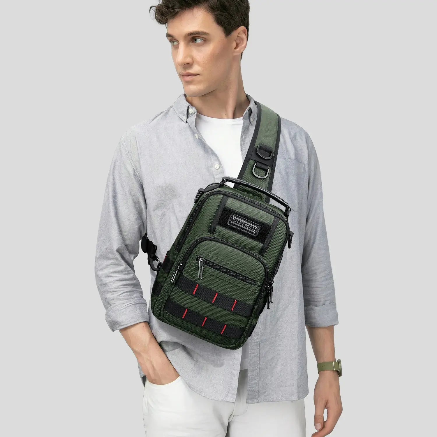 Men’s Nylon Sling Chest Bag Crossbody Casual Daily Bag B730