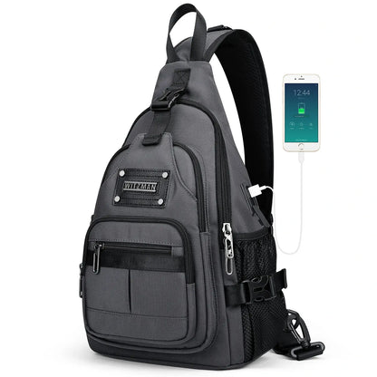 Casual Nylon Chest Bag Triangular Crossbody Sling Bags For Men B735