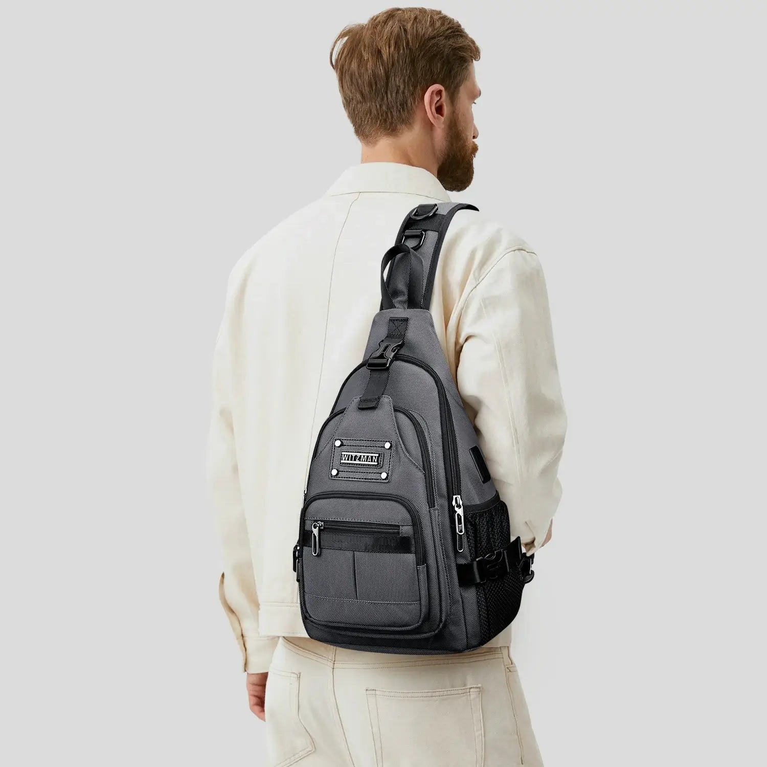 Casual Nylon Chest Bag Triangular Crossbody Sling Bags For Men B735