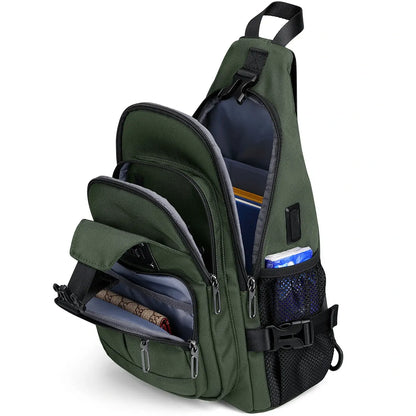 Casual Nylon Chest Bag Triangular Crossbody Sling Bags For Men B735