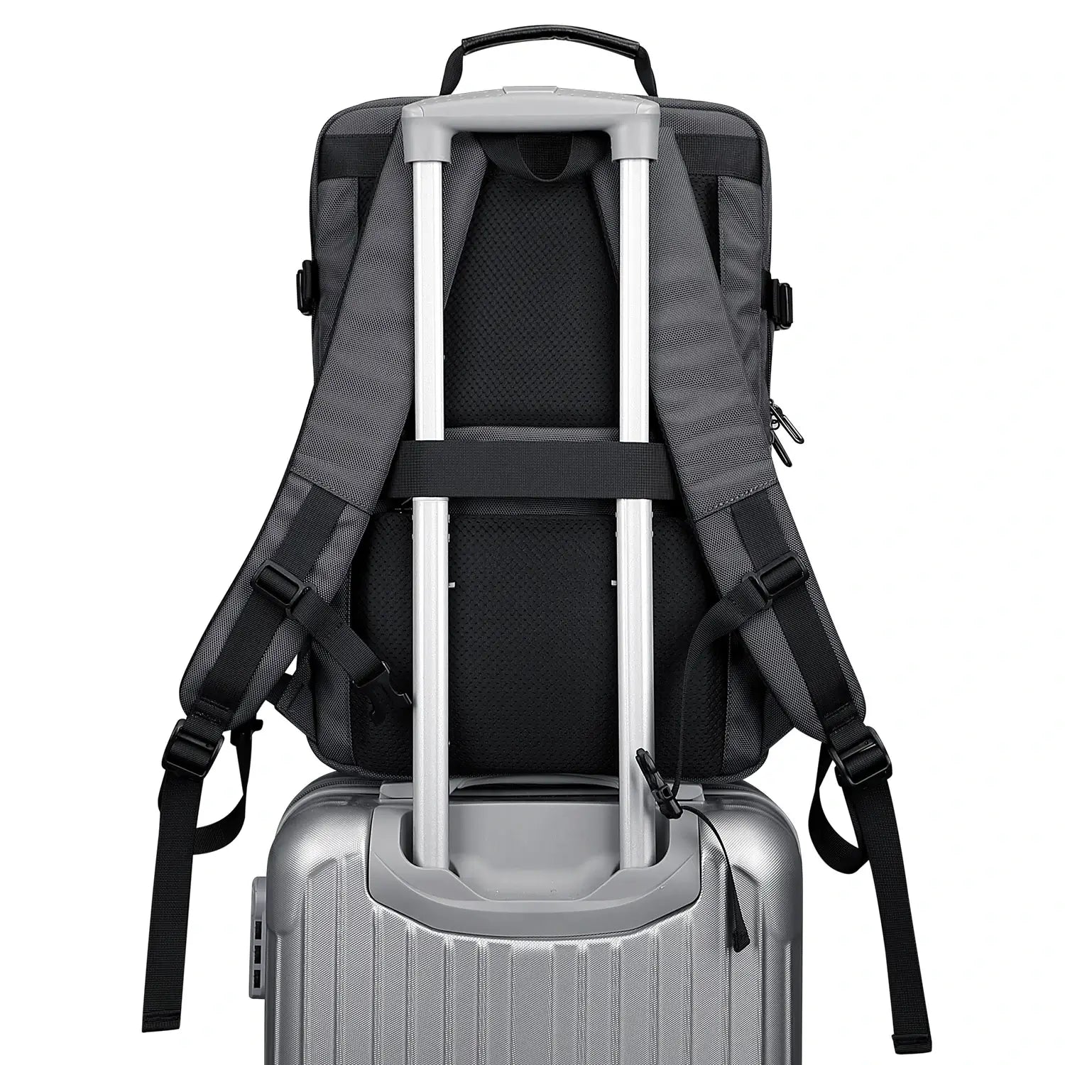 WITZMAN sliver grey nylon travel backpack for men b716